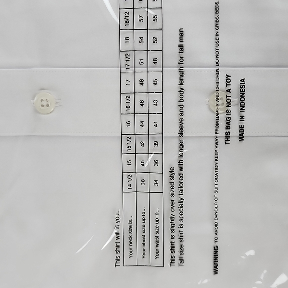 Modena white tuxedo suit dress shirt cuffs pearl buttons Size 18 tall 36/37 NEW - Picture 3 of 5